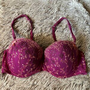 34C Ambrielle purple lace floral bra